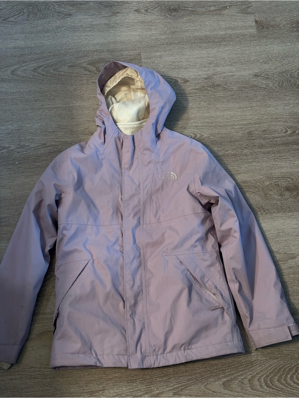 The North Face Kids' Lavender Hooded Coat with removable Fleece Jacket